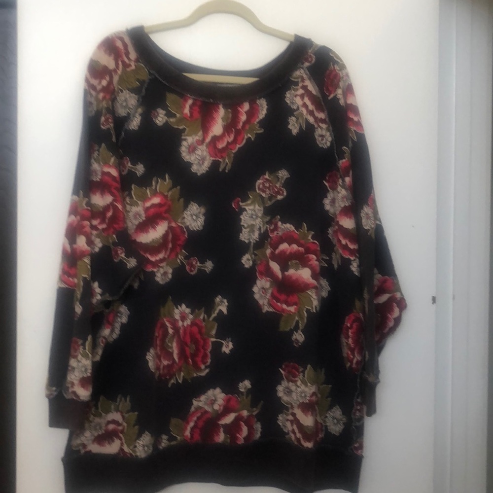 Free People oversized floral sweatshirt.